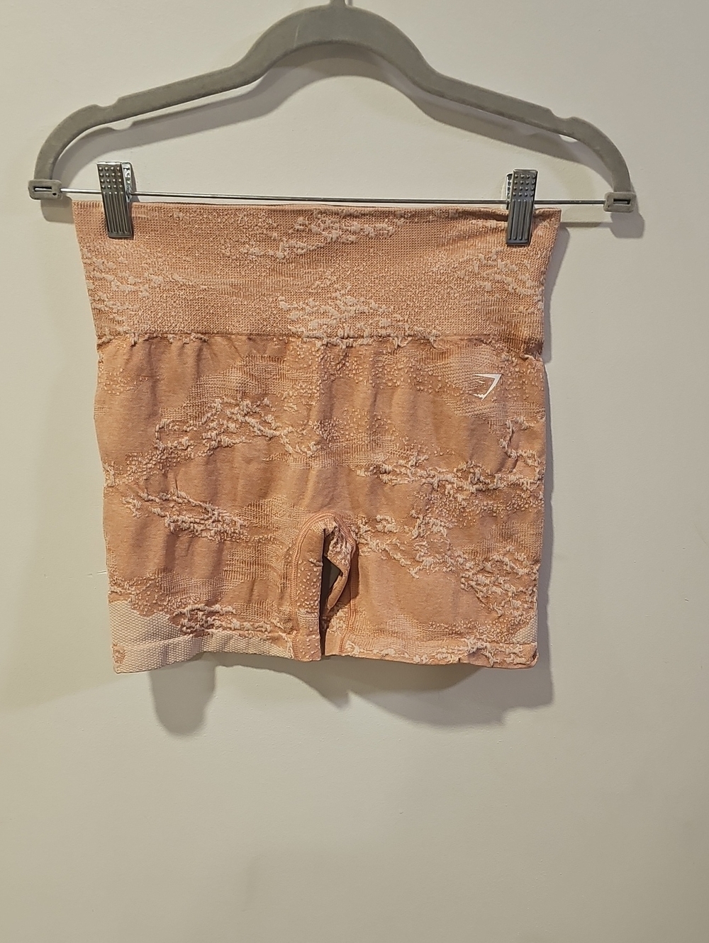 Gymshark Peach Textured Seamless High-Rise Bike Shorts